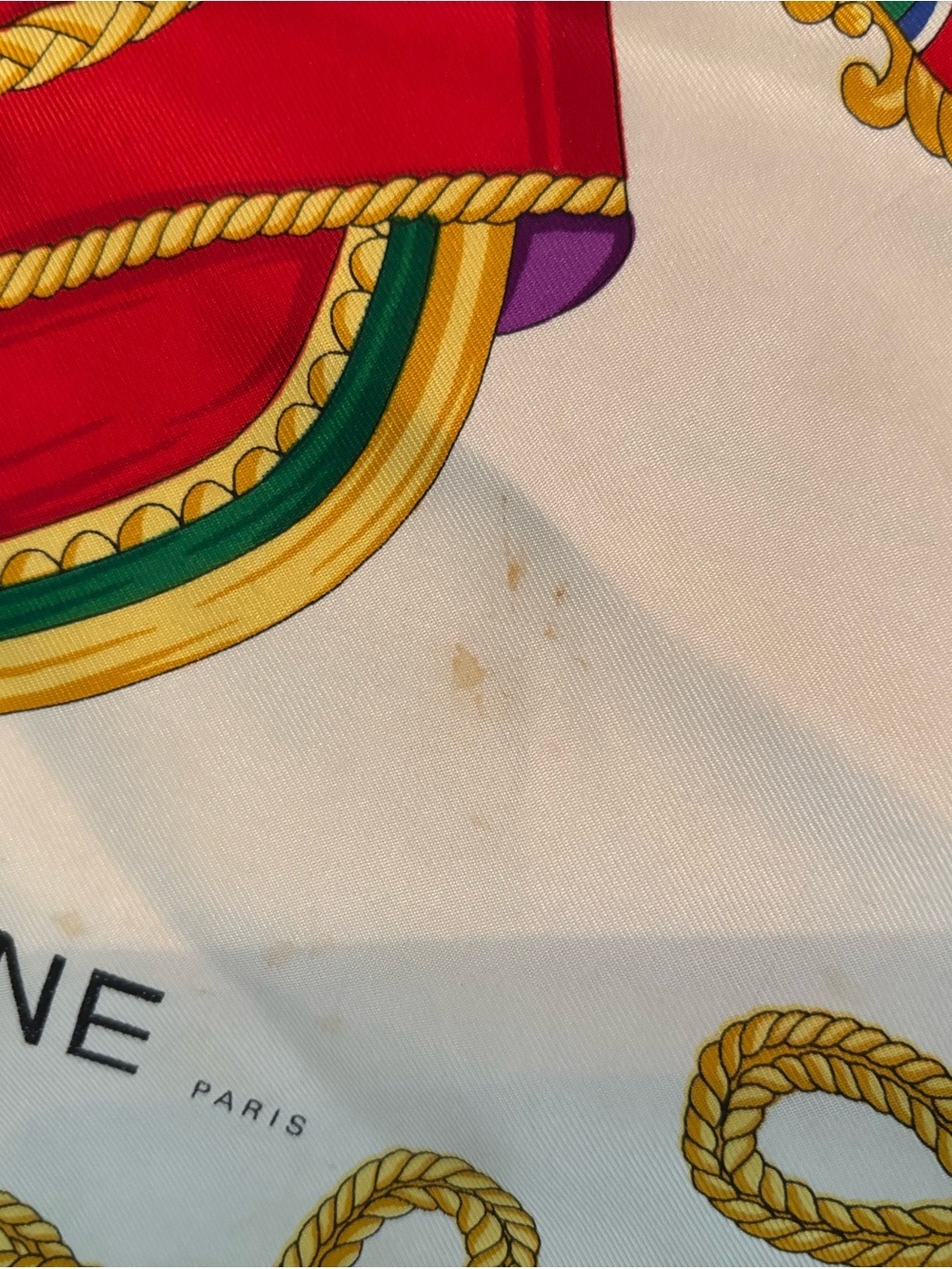 Authentic Vintage CELINE Paris 100% Silk Scarf – Military Ceremonial Print - Picture 3 of 6